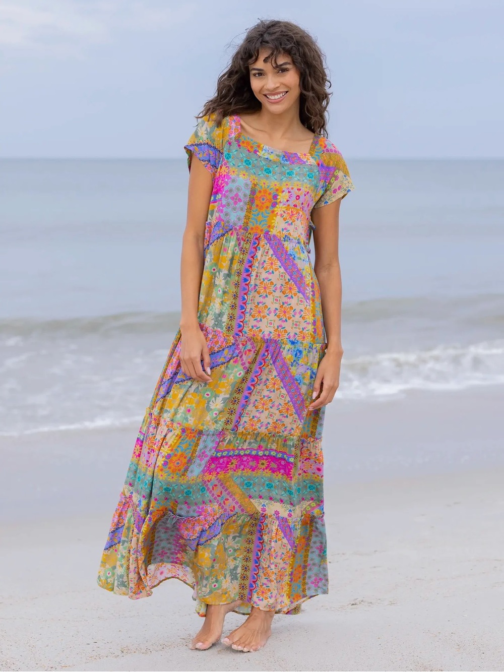 Berkeley Maxi Dress - Folk Flower Patchwork
